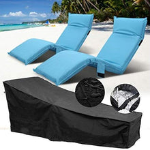 F Fellie Cover Copertura Lettini da Giardino, Copertura per Sedia a Sdraio, Impermeabile Copertura per Lettino Prendisole, Copri Lettino da Giardino, Anti Vento/UV con Coulisse (210×75×80/40cm, Nero)