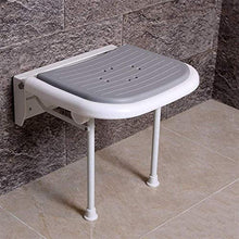 Sgabello da bagno pieghevole da parete per doccia, sgabello pieghevole da parete, sedia pieghevole per cambio scarpe sgabello per anziani/disabili, con gambe regolabili, colore grigio, max. 250 kg
