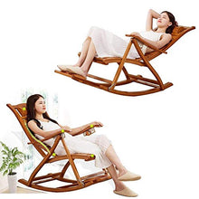 Iyom Sedia Zero Gravity, Chaise Longue, Sedia a Dondolo Pieghevole in Legno Balcone Sedia con Schienale Regolabile in bambù con poggiatesta e Massaggio ai Piedi Lettini Prendisole per Esterni Sedia