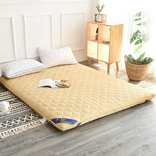 Z&HA Giapponese Piano Materasso, Pieghevole Roll Up Materasso Morbido e Traspirante Tatami Fold Futon Anti-Slip High Durability,Giallo,150x200cm