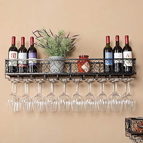 FAFZ Portavini Portabottiglie in Metallo A Parete, Sala da Pranzo E Soggiorno Portabottiglie Multifunzionale per Vino, Portaoggetti, Portabottiglie (Size : 100cm)