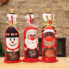 SUPVOX 3 Pezzi di Copertura per Bottiglia di Vino di Natale Santa Elk Pupazzo di Neve Sacchetto di Vino Sacchetto di Bottiglia Sacchetto Regalo Decorazione del Vino Tavolo da Pranzo Festa