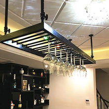 YWYW Wine Bar Bar Wine Glass Rack Hanging Wine Glass Bar Hanging Creativo Europeo Portabottiglie di Vino Appeso a Parete Industriale Decorazione portabottiglie Nero (Dimensioni: L120 * W30CM)