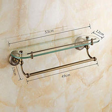 BNyszwj Mensola Bagno Tutta in Ottone Retro a Muro Staffa in Vetro Mensola portasciugamani