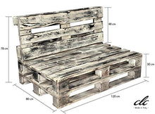 clc Divano divanetto 2 posti in Pallet EPAL per Esterno e Giardino -Made in Italy- Country, 120x80x78