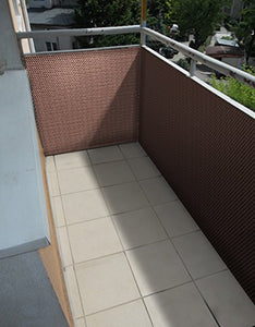 Haga® Rattan PE frangivista per balcone Antracite 0,9 m Br.Vendita al metro.