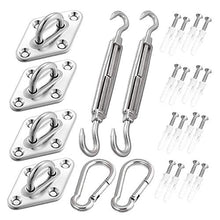 Gwgbxx Silver Heavy Sun Base Sail Hook Installazione Completa Hardware Kit di Vele Anti-ruggine per Tenda per Esterni Gancio