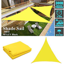 CH-GTJ Vela Ombreggiante, Vela Parasole Triangolare Tenda A Vela Impermeabile Protezione Antivento con Protezione UV 98% per Giardino Terrazza Campeggio Patio Party,Giallo,3x3x3m