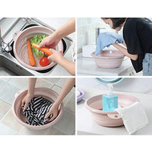 8HAOWENJU Lavabo Pieghevole, Lavabo in plastica per Uso Domestico, Lavabo Portatile da Viaggio Esterno, Vasca Lavanderia, Pediluvio, Rosa, Beige, Blu, Viola, Tromba, Media, Grande Ultimo Stile
