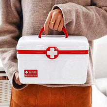 MYHZH sul Posto di Lavoro Medico Kit di Primo Soccorso Box Organizzatore, plastica Medicina Box Double-Layer Kit di Primo Soccorso, Multi-Functional Household Storage Box