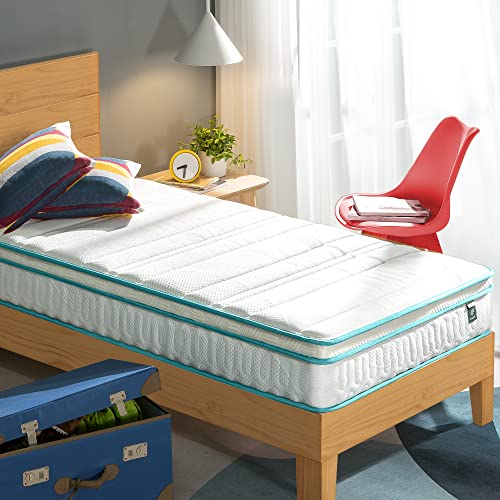 ZINUS Materasso ibrido a molle in memory foam | Materasso a molle interne Euro Top | Schiuma infusa al tè verde | 80 x 190 cm | Altezza 20 cm | Materasso in una confezione | Certificato OEKO-TEX