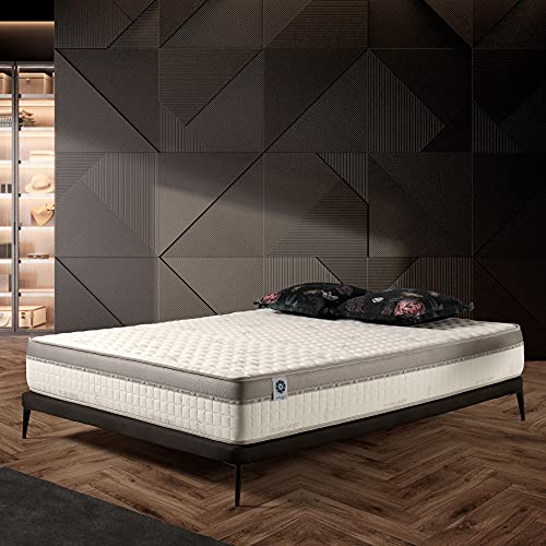 Naturalex | Extra Visco | Materasso Memory e Lattice Matrimoniale 160x200 cm | Tecnologia Comfort Multistrato | Adattamento di Forma Graduale | Sistema Anti Umdità | Profilo Effetto Massaggiante