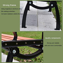 Panchine per terrazza da giardino, panchina per il tempo libero, panchina da esterno resistente alle intemperie con struttura in ghisa e legno massello anticorrosivo, panchina da cortile a 2-3 posti