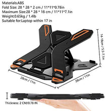 Supporto PC Portatile Ergonomico Regolabile con Supporto Telefono Cellulare, Multi-angolo Supporto PC Portatile Laptop Riser Stand per Telefono Tablet PC Portatile 17 Pollici Scrivania Divano(Nero)