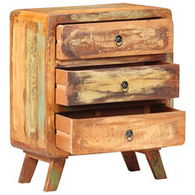 Tidyard Credenza Cassettiera Vintage Rustica in Legno Massello di Recupero con 3 Cassetti 60x35x75 cm,Credenza con Cassetti,Credenza Vintage,Cassettiera Vintage Rustica,Mobiletto da Salotto Vintage