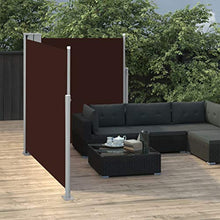 Festnight Tenda da Sole Laterale Retrattile, Tende da Sole Paravento Laterale, Tenda da Esterni 170x600 cm Marrone