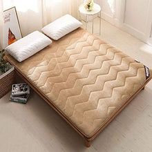 Materasso Futon Topper Piano Cuscino per Dormire Tappeto Pieghevole Spesso Giapponese Pieghevole Morbido,Camel,150 * 190cm/59 * 75inch