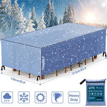 Wemk Copertura per Mobili da Giardino, Copertura Tavolo Esterno Impermeabile, Tessuto Oxford Resistente 420D, 4 Fibbie Antivento, Impermeabile E Antipolvere, Anti-UV, 213 X 132 X 74 cm (Blu)