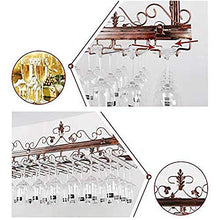 Y DWAYNE Portabottiglie da Vino sospeso a soffitto, mensola in Vetro Champagne Portabottiglie da Vino - Portabottiglie da Appendere, portabottiglie Alto, Decorazione da Cucina bar-80x35cm_Bronzo