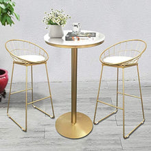GYPPG Sgabello Bar, sgabelli Cucina per la Colazione, Sedia con poggiapiedi Alto con Gambe in Metallo Dorato e poggiapiedi, Design Moderno, Altezza Seduta 29,5 Pollici