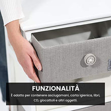 Mobiletto per Casa Vestiamo Casa, Mobile in Legno con 5 Cassetti, Dimensioni 90 x 40 x 29 cm, Colore Bianco e Grigio