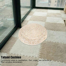 01 Cuscino Tatami Cuscino per sedili Rotondo Intrecciato a Mano Cuscino per Yoga Pouf da Pavimento per Yoga