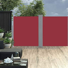 Tenda da sole laterale allungabile, 140 x 600 cm, colore: rosso