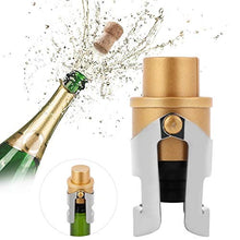 Tarente Acciaio Inossidabile di Champagne Tappo della Bottiglia Plug Sealer Push-Tipo Gonfiabile Spina del Vino (Golden)