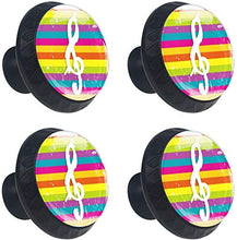 Violino Music Note Key Strisce colorate Pomelli per Porta Set di 4 Pomelli per Mobili Manopole per Cassetti Cucina Armadio Vetro