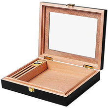 TGhosts Cigar Humidor, Fatto a Mano Cigar Humidor, Piano di Vernice con Finestra di visualizzazione, Box Desktop con umidificatore e igrometro