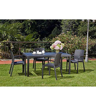 Ipae-Progarden - Tavolo Fisso Intrecciato Stile Rattan, Plastica, Colore Antracite Pri16 150X72X90 Cm
