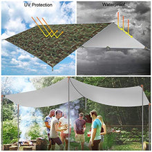 Ryaco Tenda Parasole da Campeggio, 3m x 4m Parasole da Campeggio in Nylon Ripstop Anti-UV e Anti-Pioggia (Camo, 3m x 4m)