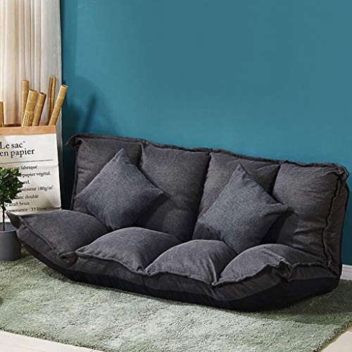 Pouf A Sacco Piastrella Divano-letto, Pavimento Pieghevole Poltrona Sacco Divano-letto, Di Tela Del Tessuto 5 Livelli Di Regolazione Regolabile For Pavimenti Divano E Divano Con 2 Cuscini For La Lettu