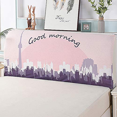 Copertura Per Testiera Per Letto Matrimoniale/Singolo Copri Testata Letto Elastica Tessuto, Protezione Premium All-Inclusive Cotone Copertura, Semplice Fodera,Color12-W180cmxH70cm