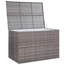 Tidyard Baule da Giardino Grigio cm in Polyrattan, Baule da Esterno,Bauli e Contenitori da Giardino 150 x 100 x 100 cm