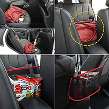Tisi - Tasca per auto a rete, per riporre il sedile dell'auto, in rete, per riporre borse, documenti, telefono, oggetti preziosi, con borsa sul retro (nero B)
