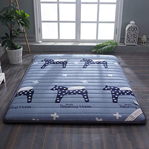 Tappetino Letto futon Tradizionale Coprimaterasso Queen Size Single Size-B 180x200cm (71x79 Pollici)