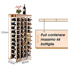 Goplus Scaffale Porta Vino per 44 Bottiglie, Portabottiglie in Legno 113x46,4x27,6 cm