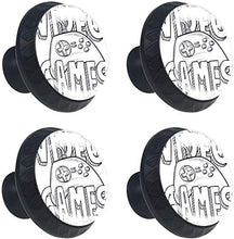 Doodle stile videogiochi design tipografia con un'illustrazione di schizzo controller Pomelli per Porta Set di 4 Pomelli per Mobili Manopole per Cassetti Cucina Armadio Vetro