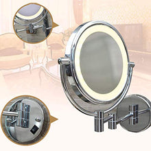 Specchio per Il Trucco Specchio a sfioramento dimmerabile Specchio bifacciale Specchio da Trucco Girevole a 360 ° Specchio da Bagno Portatile da Barba a Batteria