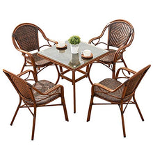 Set di Mobili da Giardino per Esterni, 5 Pezzi Sedia di Vimini Set di Conversazione Combinazione in Rattan per Tutte Le Stagioni Set di Mobili Include 4 Sedie E 1 Tavolo