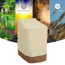 Coprisedia Impilabile Impermeabile E Reclinabile 420D Oxford, Copertura Per Sedie Da Giardino/Balcone, Proteggere La Sedia Da Vento / Raggi Uv / Polvere / Foglie, 114*85*65cm, Beige+Marrone