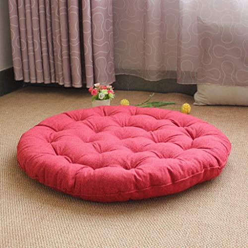 Cuscino in Lino futon Giapponese Solido Colore Tatami Tappetino Spesso Bovindo Mat D4 / 30 (Colore: Grigio, Dimensione: 40X40cm) 8bayfa (Color : Red, Size : 40X40cm)