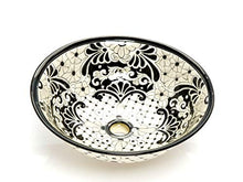 Serena Cerames - Lavabo in ceramica messicana, 40,5 x 15 cm, colore: nero