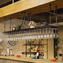 YWYW Portabottiglie Portabicchieri da Vino Portabicchieri da Champagne Portabicchieri Portabottiglie da Appendere in Ferro battuto Europeo (Nero) (Dimensioni: 80 * 35 cm)