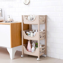 &ripiano di stoccaggio Mensola del bagno Salone Cucina Rack di stoccaggio Toilet Rack Shelf Lavabo Ripiano Scaffale di finitura (Color : Khaki, Size : Three layers)