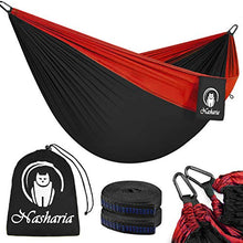 Amaca da Campeggio, Amaca Doppia, Amaca Sospesa da Giardino in Nylon, Amaca da Esterno, Portata Fino a 300 kg, 275 * 140 cm, con Fissaggio di qualità, per Viaggi, Campeggio, Giardinoadatta