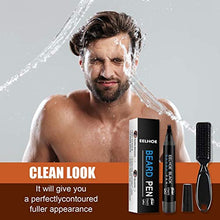 Congci Matita per Barba Impermeabile Matita per riempitivo e Pennello per esaltatore di Barba Strumenti per Modellare i Baffi