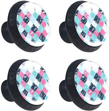 Motivo a quadri colorato Boho Pomelli per Porta Set di 4 Pomelli per Mobili Manopole per Cassetti Cucina Armadio Vetro