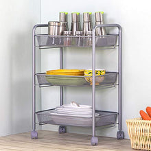 &ripiano di stoccaggio Rack Storage Cucina, delle famiglie multifunzione mobile con ruota a 3 strati da terra Magazzinaggio Scaffale di finitura